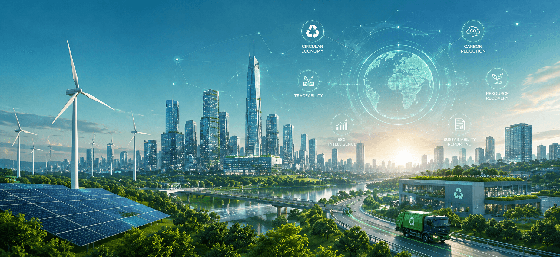 Circular economy transformation background