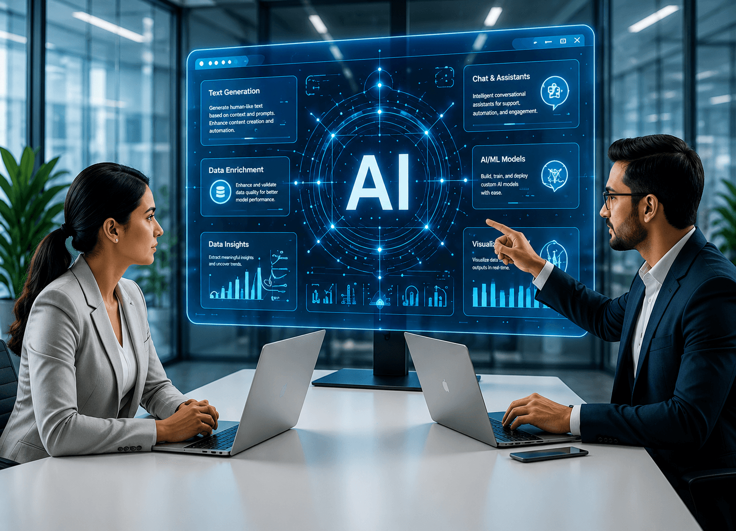 Generative AI development workshop with enterprise AI interface